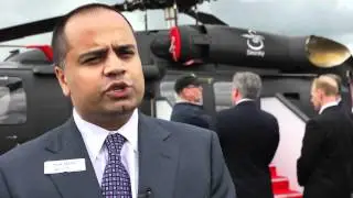 Sam Mehta, President of Sikorsky Military Systems, discusses S-70i BLACK HAWK at Farnborough Airshow