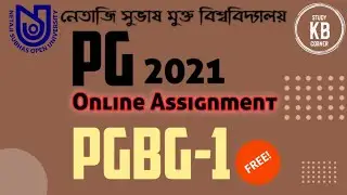 NSOU PG Assignment PGBG-1 || Live || NSOU PGBG1 MCQ Question/Answer