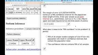 Construct a Confidence Interval for Population Mean Using Stapplet