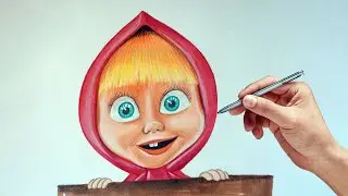 Как нарисовать МАШУ из мультфильма МАША и МЕДВЕДЬ, hot to draw.