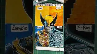 Wolverine en 4 estilos 🤯 #dibujo #arte #wolverine #deadpool #art