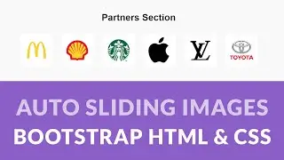 Partners/Sponsors Section - Auto Image Slider (Bootstrap 4,  HTML, CSS & JavaScript)