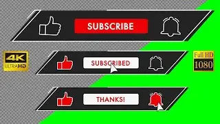 YouTube Subscribe Button Animations #3–#4 | Like & Bell | Black & Red Style