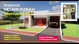 Desain Rumah 10x12, Luas dan lega, ada taman didalamnya, ada minibar nya