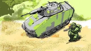 How much I earn trying to  draw a battle tank and a soldier ( as a Full-Stack Software Engineer )