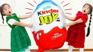 Suri & Annie Go On Giant Chocolate Kinder Joy Surprise Egg Hunt for Kids