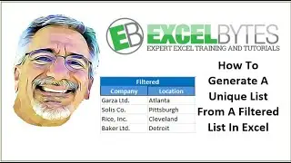 How To Generate A Unique List From A Filtered List In Excel