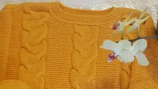 Красивый джемпер с косами)))Подробный мастер класс
