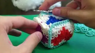 Кубик Сердце 1 ЧАСТЬ из резинок на крючке лумигуруми