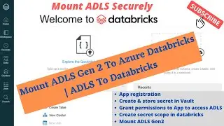 #7 Mount ADLS Gen2 To Databricks | Create Mount Point to ADLS Gen2 | 