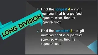Find the largest 4-digit number that is a perfect square||Long division method||Problem solving