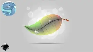 Leaf with dewdrops in Inkscape