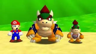Mario, Bowser and Bowser Jr. in Mario 64 - Full Game 100% Walkthrough