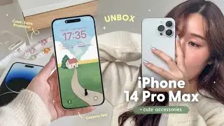 (cc) Unbox iPhone 14 Pro Max 📦 Not purple, camera testing!😱 Peanut Butter