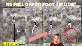 TEEN FALLS 20 FEET OFF BACKYARD ZIPLINE INTO ....... !