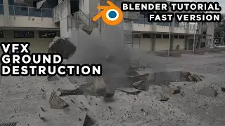 BLENDER TUTORIAL: VFX ground destruction [fast version] - EASY VFX