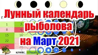 Лунный календарь рыболова на Март 2021 Прогноз клева Рыбалка в марте
