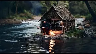 Built a hut by the river.