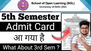 Sol 5th Sem *OBE Admit Card Released*  2021 | Du Sol OBE be Admit Card 2021