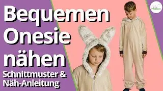 Einfachen Kinder Jumpsuit nähen als Kostüm Onesie Lama - Schnittmuster Einteiler MIMPI mit Kapuze