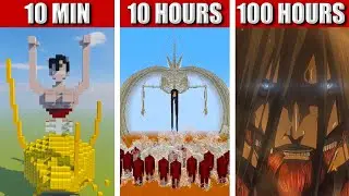 ALL Eren Titans FORM in MINECRAFT: 10 Hours, 10 Minutes, 10 SECONDS!