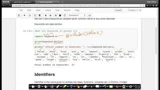 Python Programming Tutorial - Keywords and identifiers
