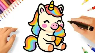 HOW TO DRAW A CUTE KAWAII UNICORN EASY 🌈💖
