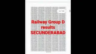 Railway Group D Results SECUNDERABAD|Railway Group D results