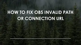 How To Fix Obs Invalid Path Or Connection Url