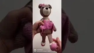 Crochet amigurumi teddy bear in a dress pattern #amigurumi #crochet #crochetamigurumi #crocheting