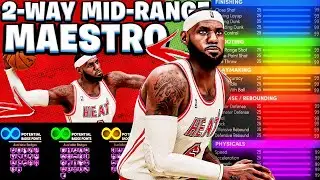 BEST RARE 2 WAY MID RANGE MAESTRO IN NBA 2K21 NEXT GEN! (EXACT MIAMI HEAT LEBRON JAMES BUILD!)