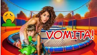 AURORA VOMITA SUL TAPPETO ELASTICO AL PARCO GIOCHI! #capitandadeaurora 