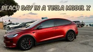A Day at the Beach with Friends: A Tesla Model X Adventure