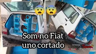 som em um reboque feito de Fiat uno cortado, som de mala, JS som🔊