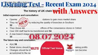 IELTS Listening Actual Test 2024 with Answers | 08.07.2024