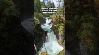📍Upper Falls, Little Qualicum Falls Provincial Park 💦 #vancouverisland #hikebc #waterfallhike