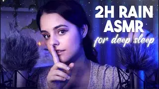 2H RAIN ASMR for DEEP SLEEP 🌧️ Ear to Ear Whispering (Eyes Closed Recommended)