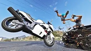 GTA 5 Epic Motorcycle Crashes (Best Ragdoll Moments)