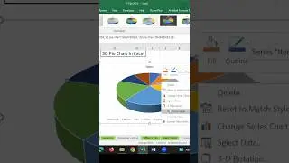 #exceltips | Excel Tips and Tricks | How to create 3D pie chart in Excel | Excel Shortcuts #excel