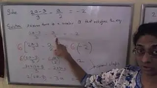 Solving an equation with fractions- Example 5