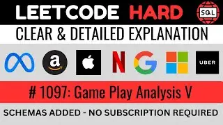 Leetcode HARD 1097 - Game Play Analysis 5 RANK DATEDIFF CASE WHEN in SQL - Explained by EDS