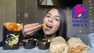 Asmr Tacobell mukbang (no talking) eating sounds🌮🔔🌯