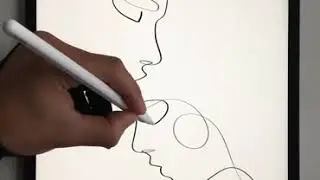 Drawing Faces in One Line Art Style