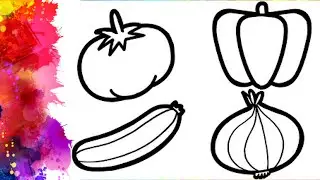 Bolalar Uchun Sabzavotlar Qanday Chizish Mumkin 🍅🥒🌶🧅 How to Draw Vegetables ?
