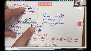 Differential Equation Mixing Problem: Solution by Integrating Factor, Slope Field, Euler's Method