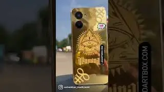 Realme c33 gold back panel one eye design.