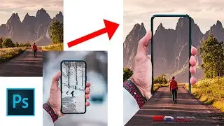 How To Create 3D Phone In Road Photo Manipulation | Photoshop Tutorial | Studio Dima | 2021