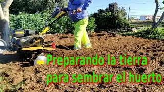 Preparando la tierra para sembrar el huerto