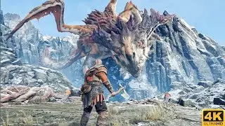 God of War -Kratos vs Dragon Boss Fight 4K #godofwar #godofwarragnarok #kratos