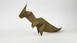 Origami PARASAUROLOPHUS | How to make a paper dinosaur